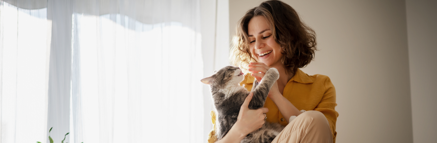 Lady with cat