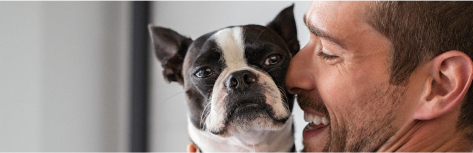 man with dog