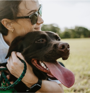 person with dog