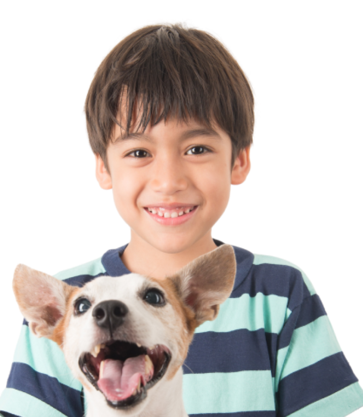boy with dog