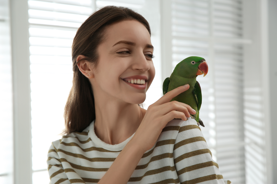 lady with parrot