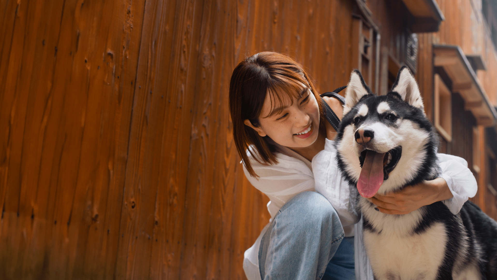 woman with dog